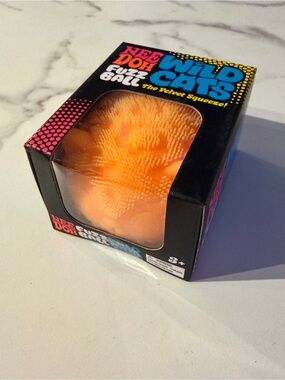 Needoh Wild Cats Orange Fuzz Ball - Velvet Squeeze